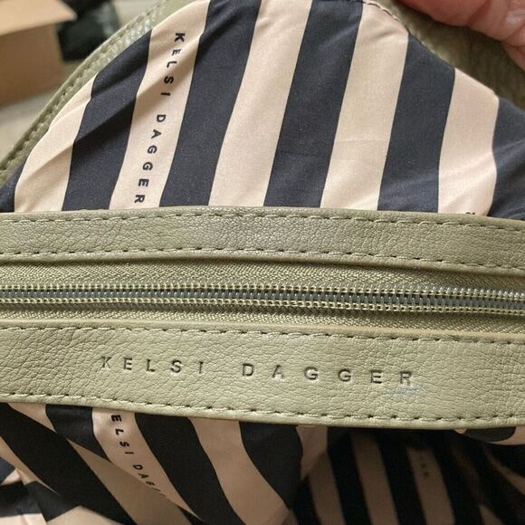 Kelsi Dagger McKenzie Sage Hobo Pebble Leather Shoulder Tote Bag Green NEW* - Picture 14 of 16